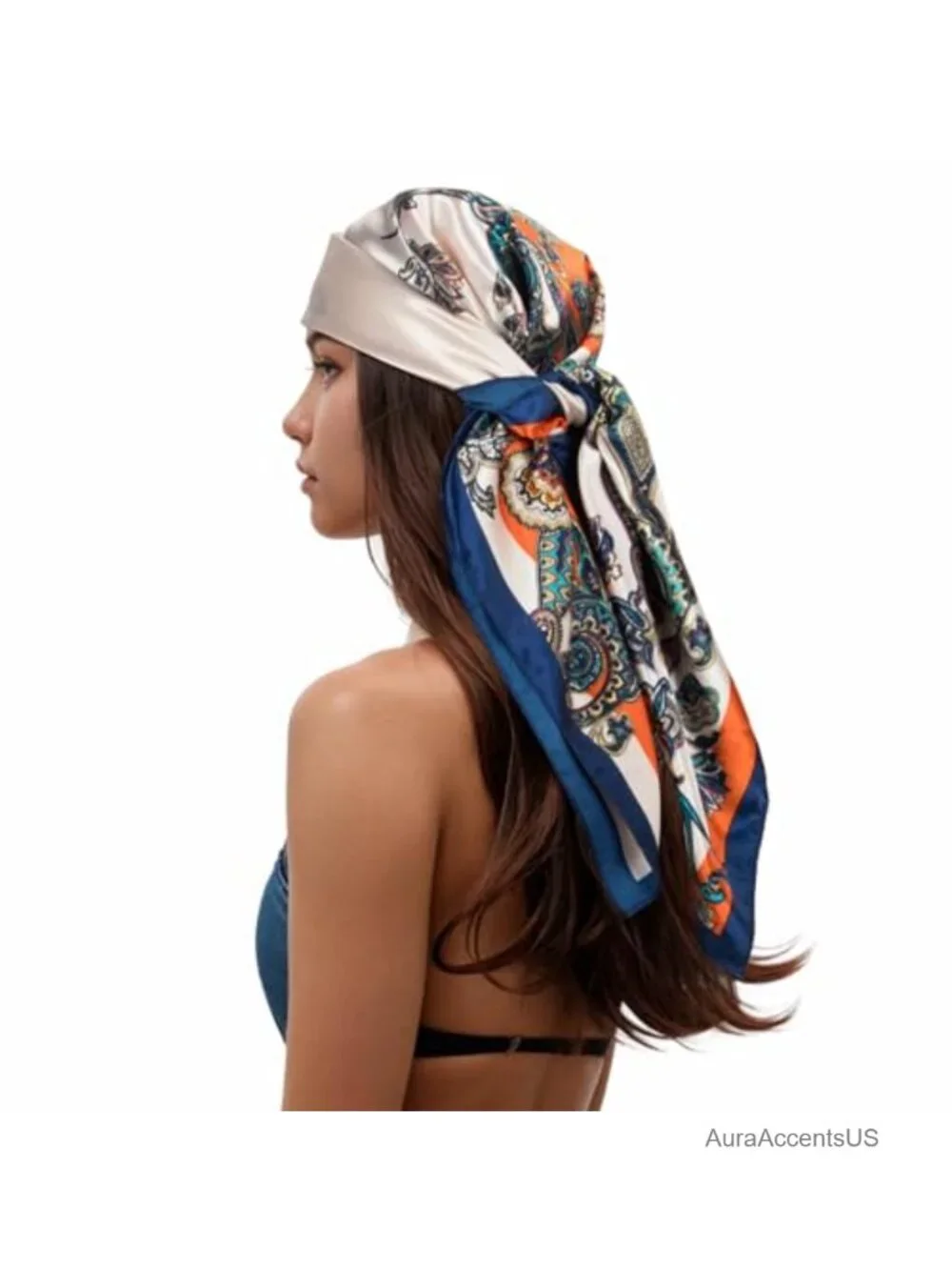Like Silk Square Scarf Large 35 Inch Head Scarf for Sleeping